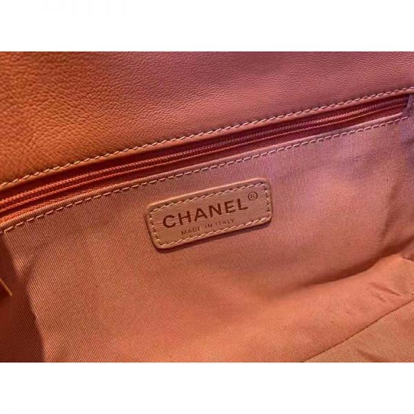 Chanel Women Small Flap Bag Lambskin & Gold-Tone Metal Coral (10)