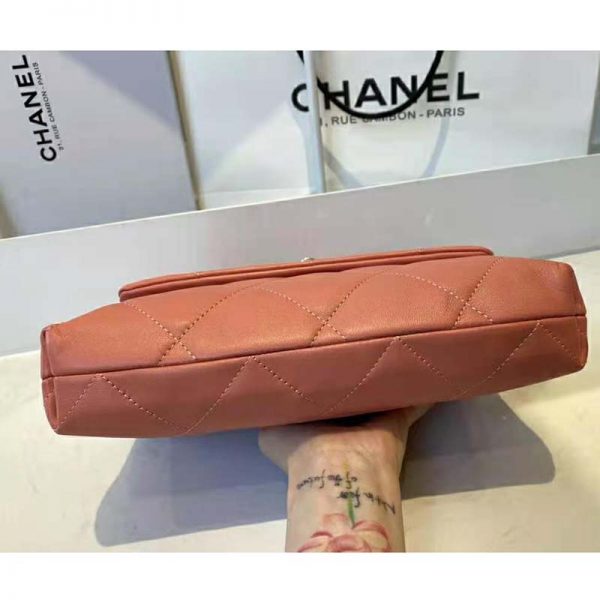 Chanel Women Small Flap Bag Lambskin & Gold-Tone Metal Coral (7)