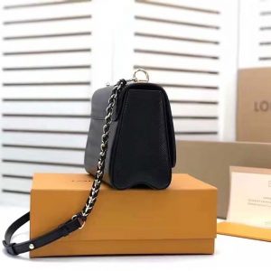 Louis Vuitton LV Women Twist MM Handbag M57517 in Grained Epi Calfskin-Black