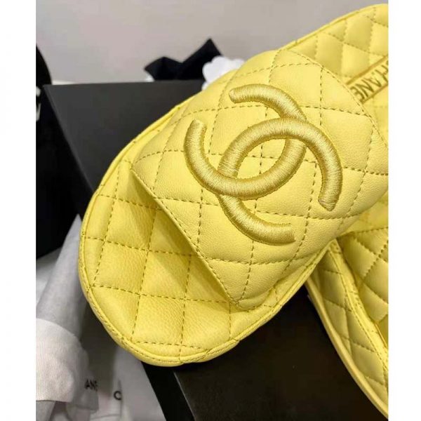 Chanel Women Mules Mules Lambskin Yellow 0.5 cm Heel (1)