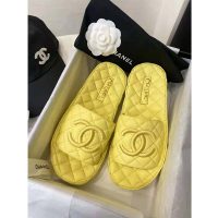 Chanel Women Mules Mules Lambskin Yellow 0.5 cm Heel