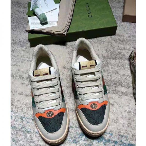 Gucci GG Men’s Screener GG Sneaker White Leather and GG Canvas (3)