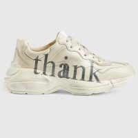 Gucci GG Men’s Think Thank Print Rhyton Sneaker Ivory Leather