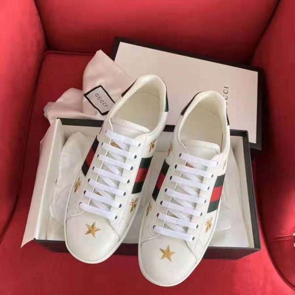 Gucci GG Unisex Ace Embroidered Sneaker Green and Red Web (12)