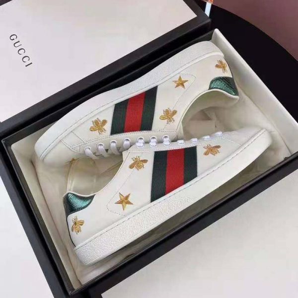Gucci GG Unisex Ace Embroidered Sneaker Green and Red Web (6)