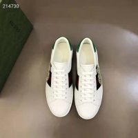 Gucci GG Unisex Bananya Ace Sneaker White Leather with Green and Red Web