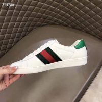 Gucci GG Unisex Bananya Ace Sneaker White Leather with Green and Red Web