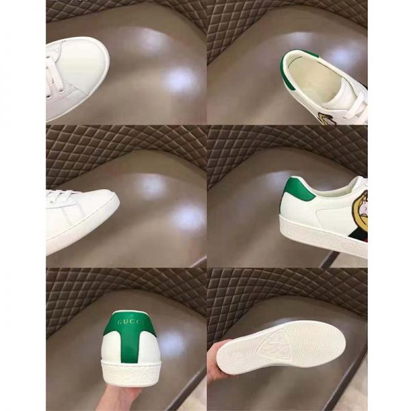 Gucci GG Unisex Bananya Ace Sneaker White Leather with Green and Red Web (7)