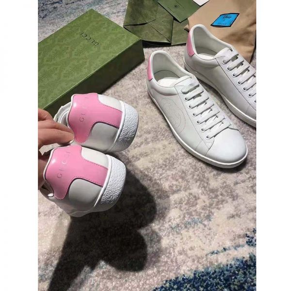 Gucci GG Women’s Ace Sneaker with Interlocking G White Scrap Less Leather (6)