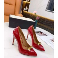 Gucci GG Women’s Leather Pump with Chain Red Leather 9 cm Heel