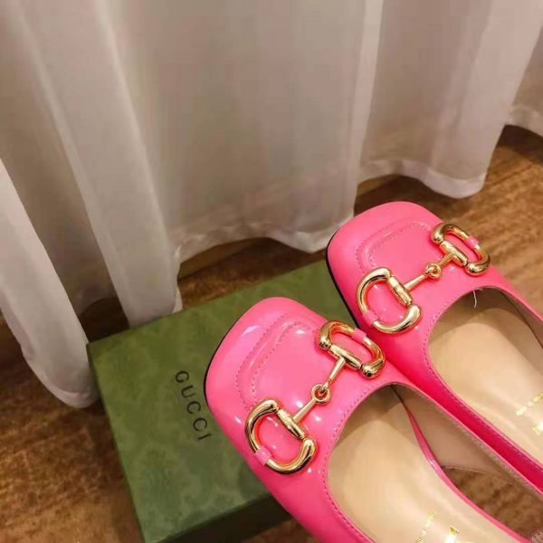 Gucci GG Women’s Mid-Heel Slingback with Horsebit Pink Leather 6 cm Heel (4)