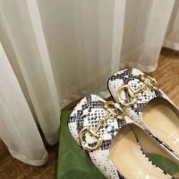 Gucci GG Women’s Mid-Heel Slingback with Horsebit Python Print Leather 6 cm Heel