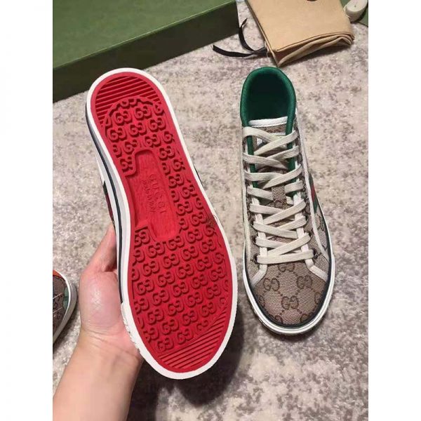 Gucci Men’s Gucci Tennis 1977 High Top Sneaker Beige Original GG Canvas (8)