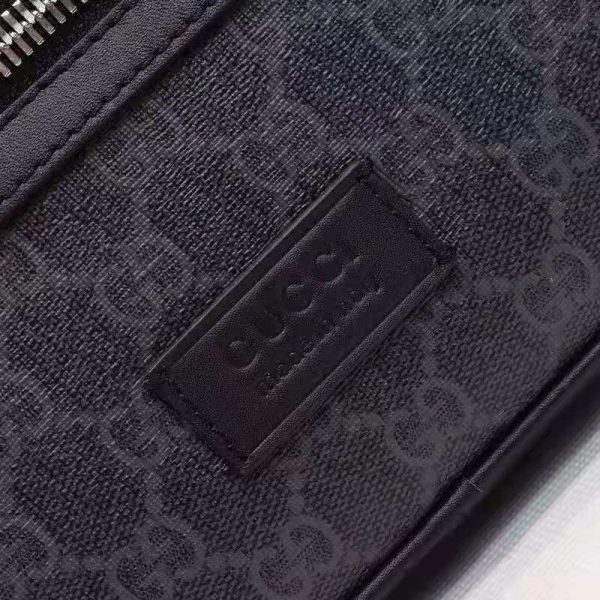 Gucci Unisex GG Black Belt Bag BlackGrey Soft GG Supreme (3)