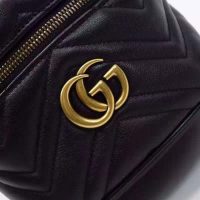 Gucci Women GG Marmont Cosmetic Case Black Matelassé Chevron Leather