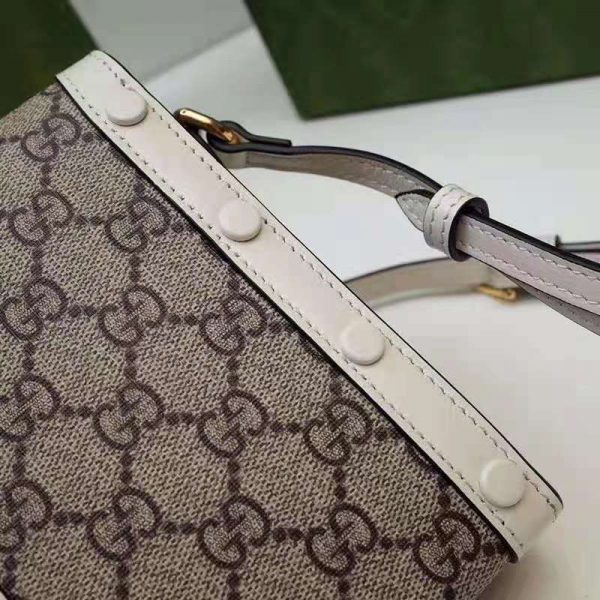 Gucci Women Horsebit 1955 Mini Bag Beige Ebony GG Supreme Canvas (4)