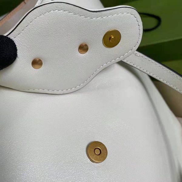 Gucci Women Medium Tote with Double G White Leather (10)