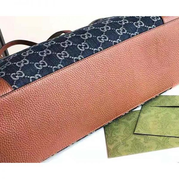 Gucci Women Ophidia GG Medium Tote Double G Organic GG Jacquard Denim (24)