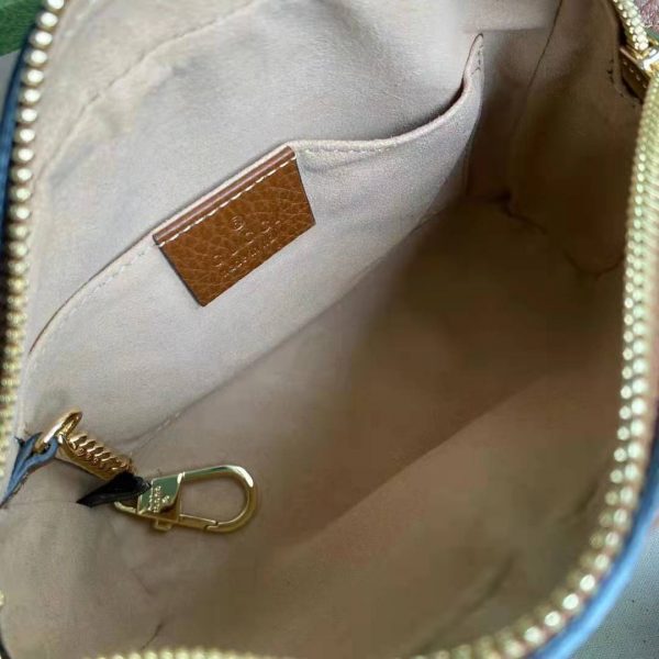 Gucci Women Ophidia GG Mini Bag Jacquard Denim Brown Leather Double G (7)