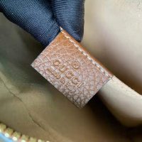 Gucci Women Ophidia GG Mini Bag Jacquard Denim Brown Leather Double G