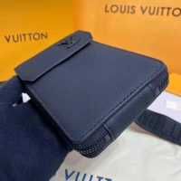 Louis Vuitton LV Unisex Aerogram Phone Pouch Black Grained Calf Cowhide Leather