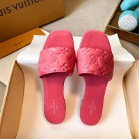 Louis Vuitton LV Women Revival Flat Mule Black Monogram-Embossed Lambskin