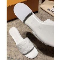 Louis Vuitton LV Women Revival Flat Mule Monogram-Embossed Lambskin White