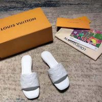 Louis Vuitton LV Women Revival Flat Mule Monogram-Embossed Lambskin White