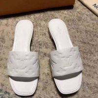 Louis Vuitton LV Women Revival Flat Mule Monogram-Embossed Lambskin White