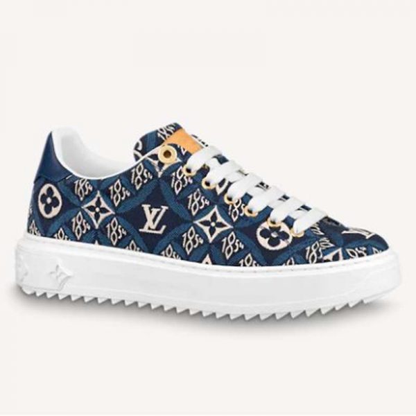 Louis Vuitton LV Women Since 1854 Time Out Sneaker Jacquard Textile Blue