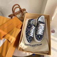 Louis Vuitton LV Women Since 1854 Time Out Sneaker Jacquard Textile Blue