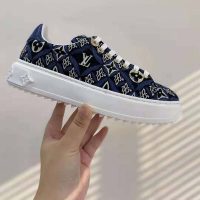 Louis Vuitton LV Women Since 1854 Time Out Sneaker Jacquard Textile Blue