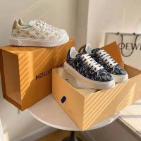 Louis Vuitton LV Women Since 1854 Time Out Sneaker Jacquard Textile Blue