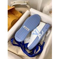 Louis Vuitton LV Women Time Out Sneaker Printed Calf Leather Light Blue