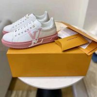 Louis Vuitton LV Women Time Out Sneaker Printed Calf Leather Light Pink