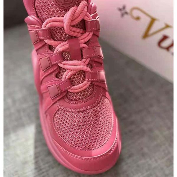 Louis Vuitton Women LV Archlight Sneaker Mix of Materials LV Circle Monogram Canvas Rose (4)