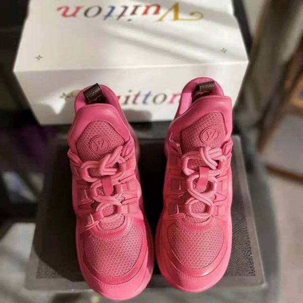 Louis Vuitton Women LV Archlight Sneaker Mix of Materials LV Circle Monogram Canvas Rose (7)