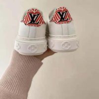 Louis Vuitton Women LV Crafty Time Out Sneaker Printed Calf Leather Red