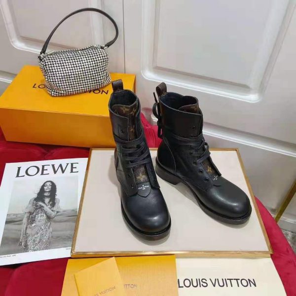 Louis Vuitton Women Metropolis Flat Ranger Calf Leather and Patent Monogram Canvas (8)