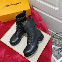 Louis Vuitton Women Metropolis Flat Ranger Calf Leather and Patent Monogram Canvas