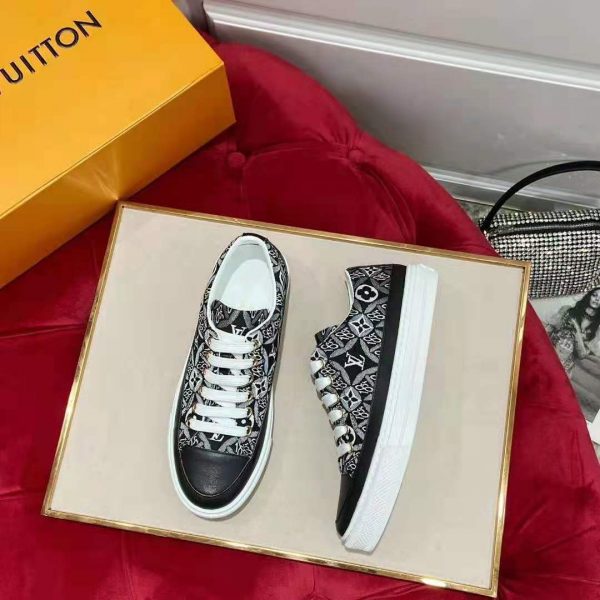 Louis Vuitton Women Since 1854 Stellar Sneaker Jacquard Textile Calf Leather Black (11)