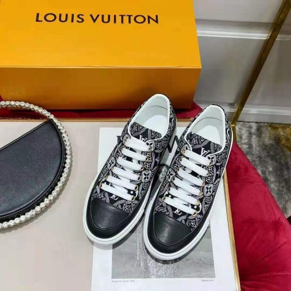 Louis Vuitton Women Since 1854 Stellar Sneaker Jacquard Textile Calf Leather Black (4)