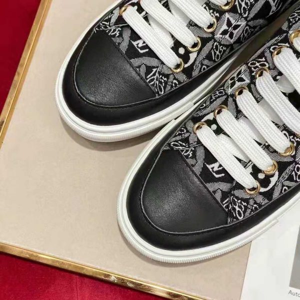 Louis Vuitton Women Since 1854 Stellar Sneaker Jacquard Textile Calf Leather Black (7)