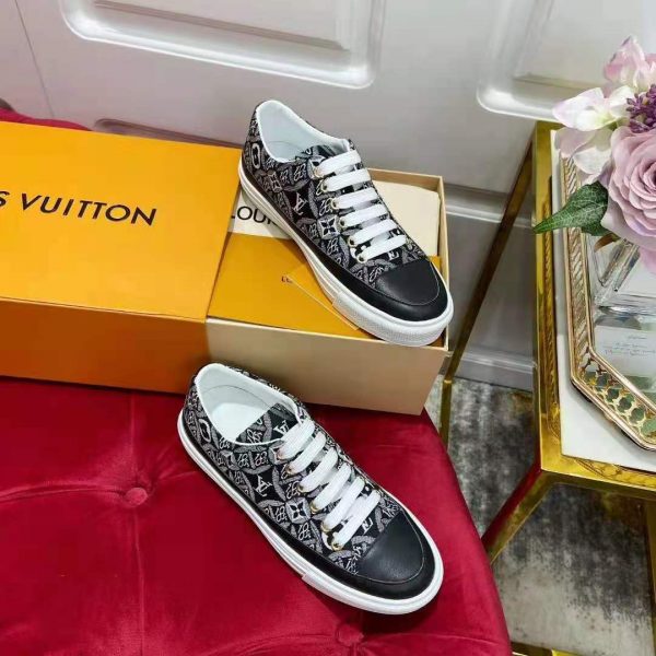 Louis Vuitton Women Since 1854 Stellar Sneaker Jacquard Textile Calf Leather Black (9)