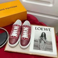 Louis Vuitton Women Since 1854 Stellar Sneaker Jacquard Textile Calf Leather Maroon