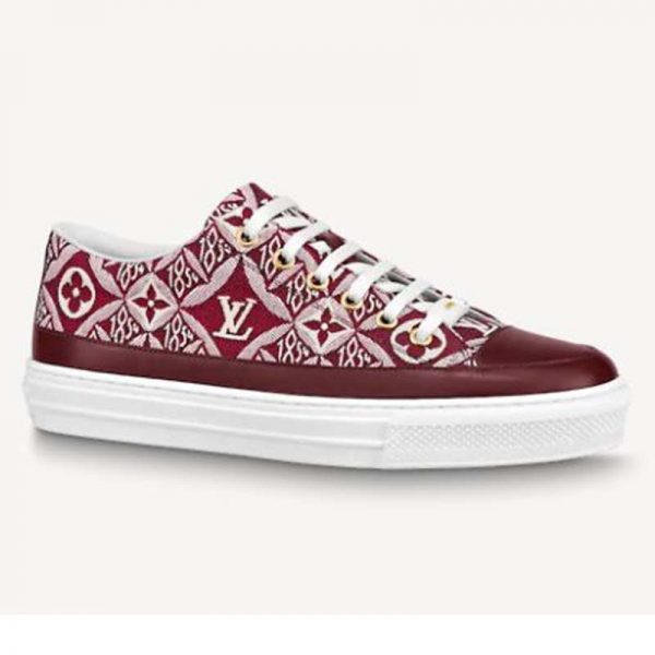 Louis Vuitton Women Since 1854 Stellar Sneaker Jacquard Textile Calf Leather Maroon