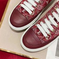 Louis Vuitton Women Since 1854 Stellar Sneaker Jacquard Textile Calf Leather Maroon