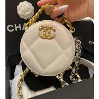 Chanel Women Chanel 19 Clutch with Chain Lambskin Gold Silver-Tone Ruthenium White Chain Lambskin Gold Silver-Tone Ruthenium White (3)