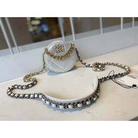 Chanel Women Chanel 19 Clutch with Chain Lambskin Gold Silver-Tone Ruthenium White Chain Lambskin Gold Silver-Tone Ruthenium White (3)