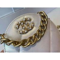 Chanel Women Chanel 19 Clutch with Chain Lambskin Gold Silver-Tone Ruthenium White Chain Lambskin Gold Silver-Tone Ruthenium White (3)